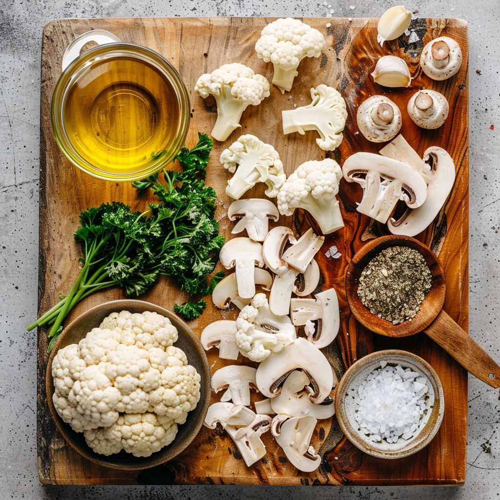 Garlic Cauliflower Mushroom Skillet