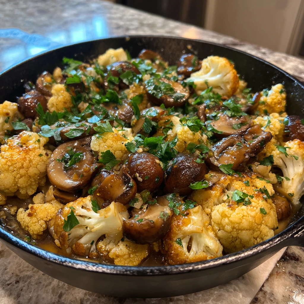 Garlic Cauliflower Mushroom Skillet: A Mouthwatering Veggie Dinner You’ll Love
