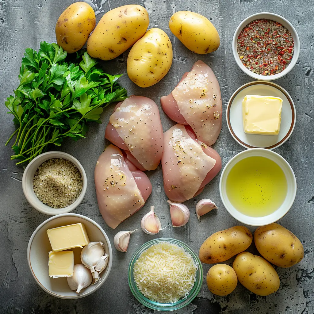 Garlic Parmesan Crockpot Chicken and Potatoes