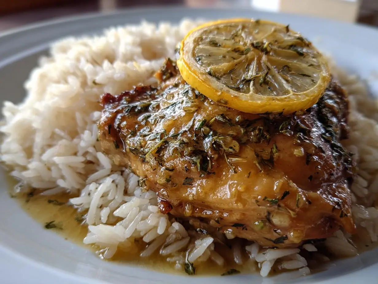 Slow Cooker Lemon Herb Chicken and Rice: Easy Dinner