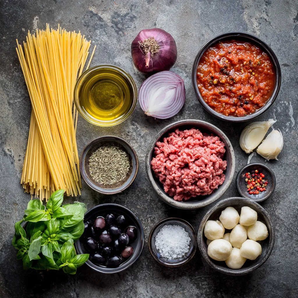 Bloody Spaghetti with Mozzarella Eyeballs