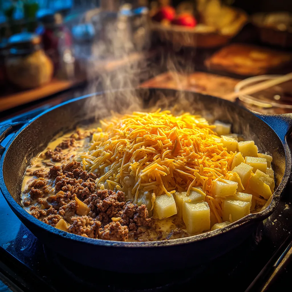 Cheesy Beef and Potato Casserole