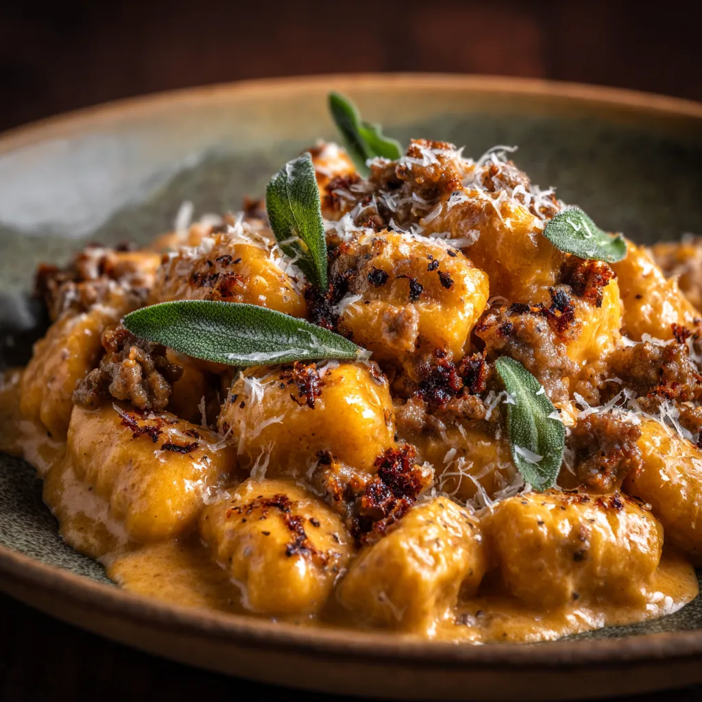 Creamy Butternut Squash Gnocchi with Sausage 