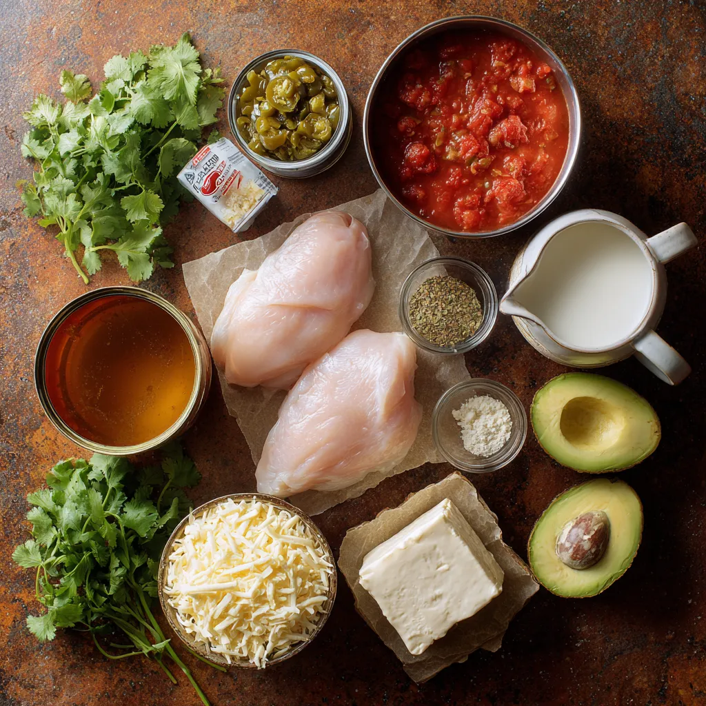 Crock Pot Creamy Green Enchilada Chicken Soup