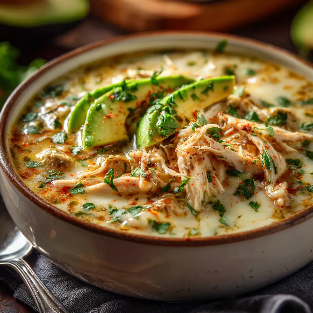 Crock Pot Creamy Green Enchilada Chicken Soup