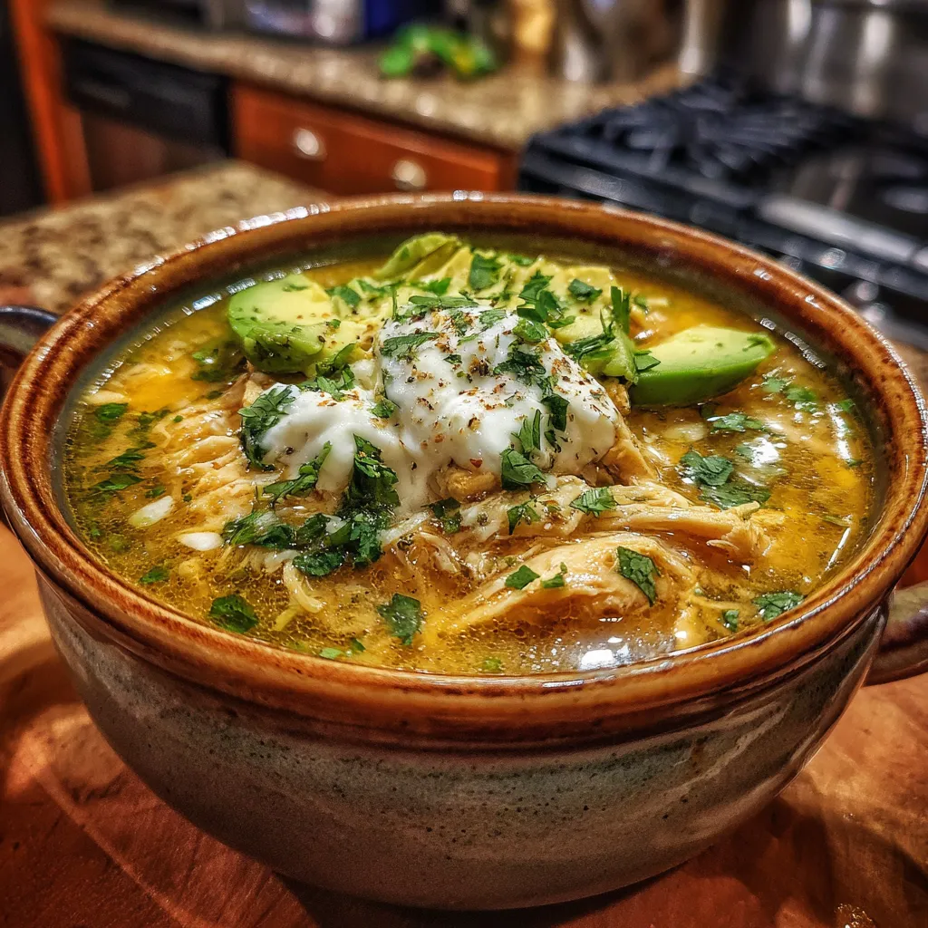 Easy Crock Pot Creamy Green Enchilada Chicken Soup