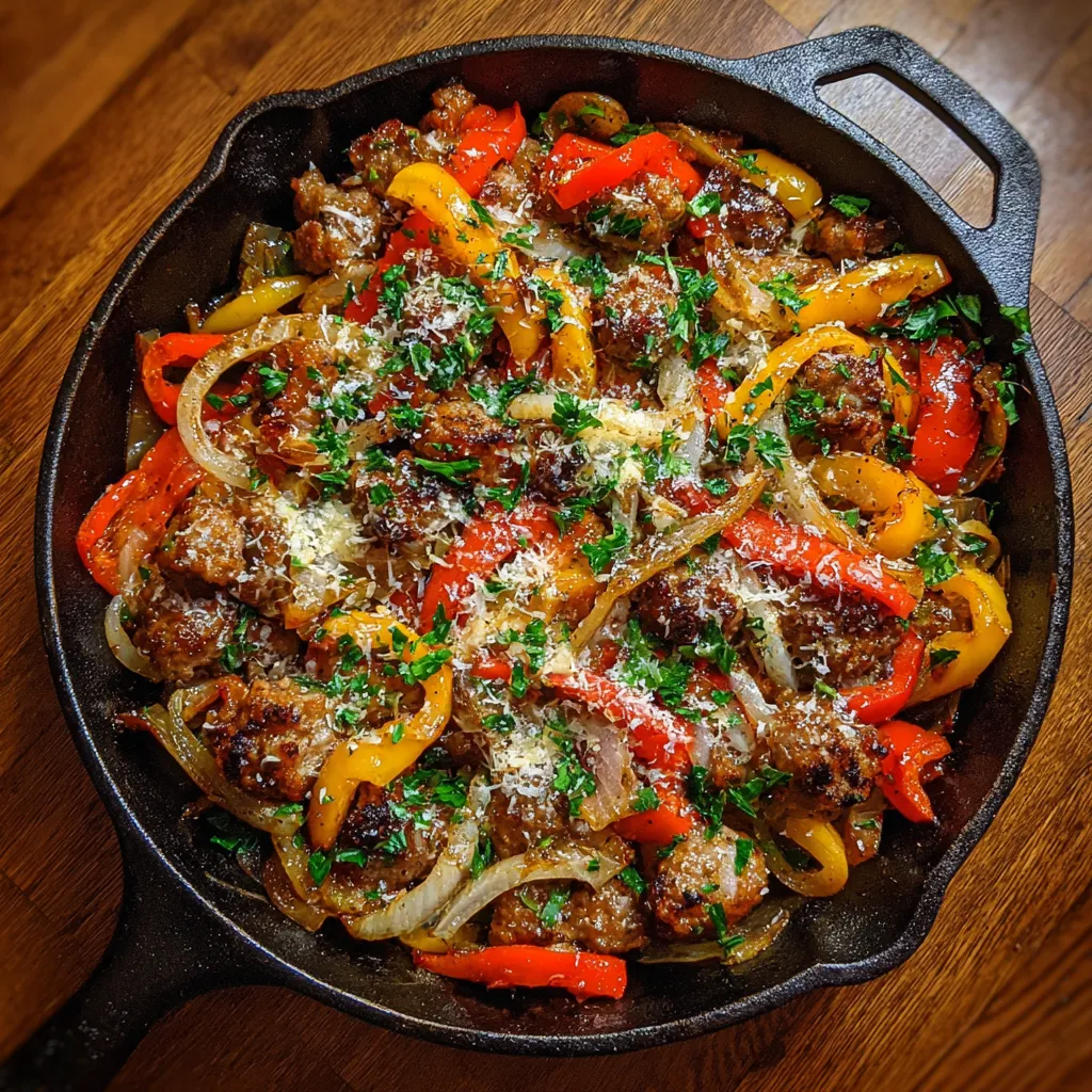 Spicy Sausage and Pepper Skillet: Quick & Delicious Meal!
