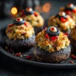 Spooky Stuffed Mushroom Eyeballs