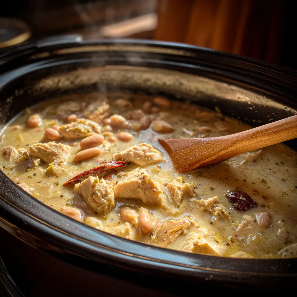 cozy slow cooker white chicken chili