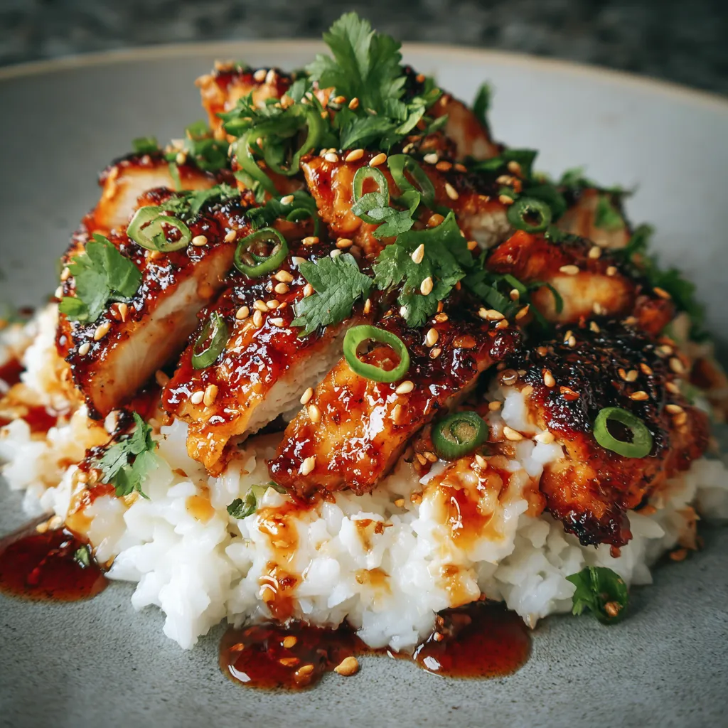 Spicy Maple Chicken and Coconut Rice