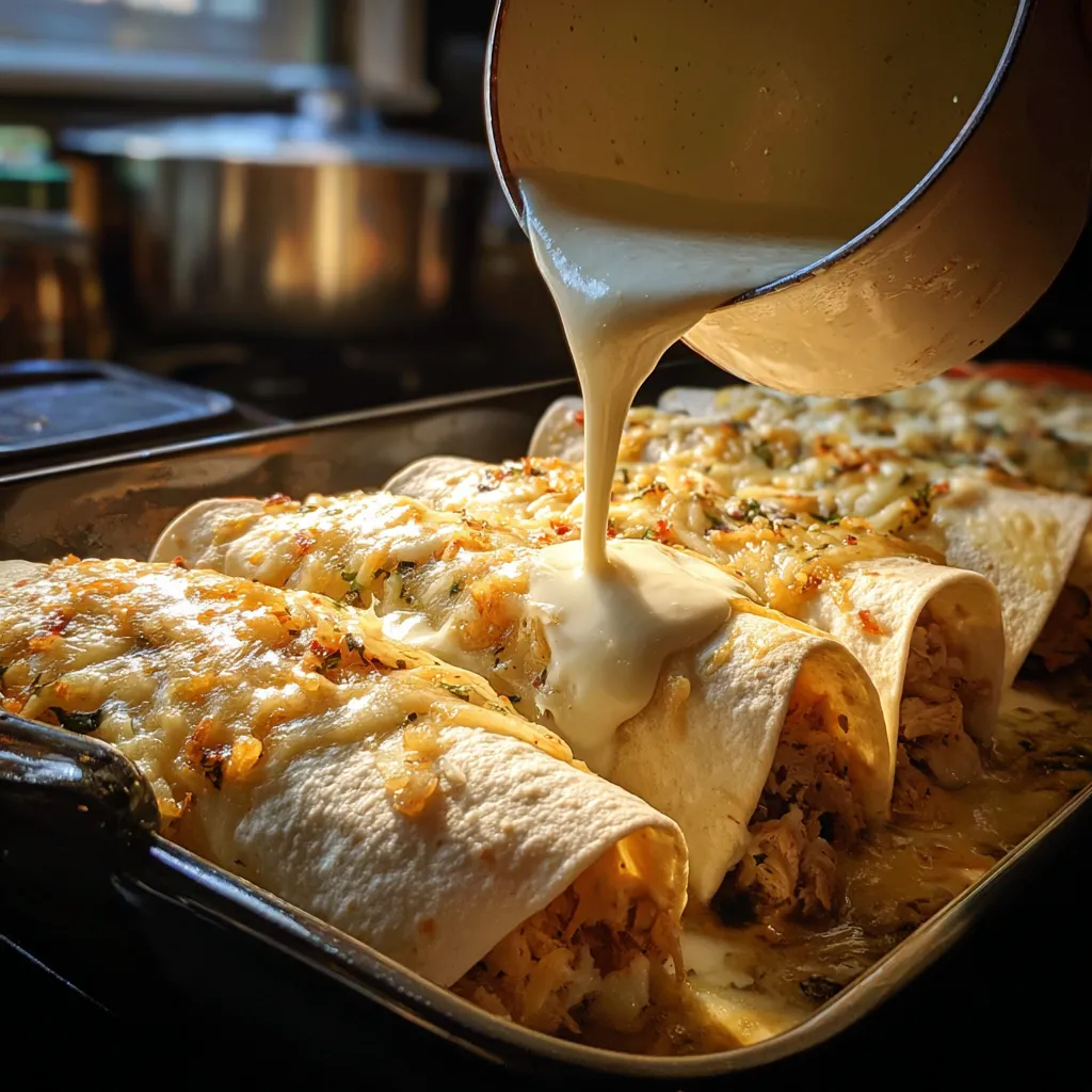 chicken enchiladas with white sauce