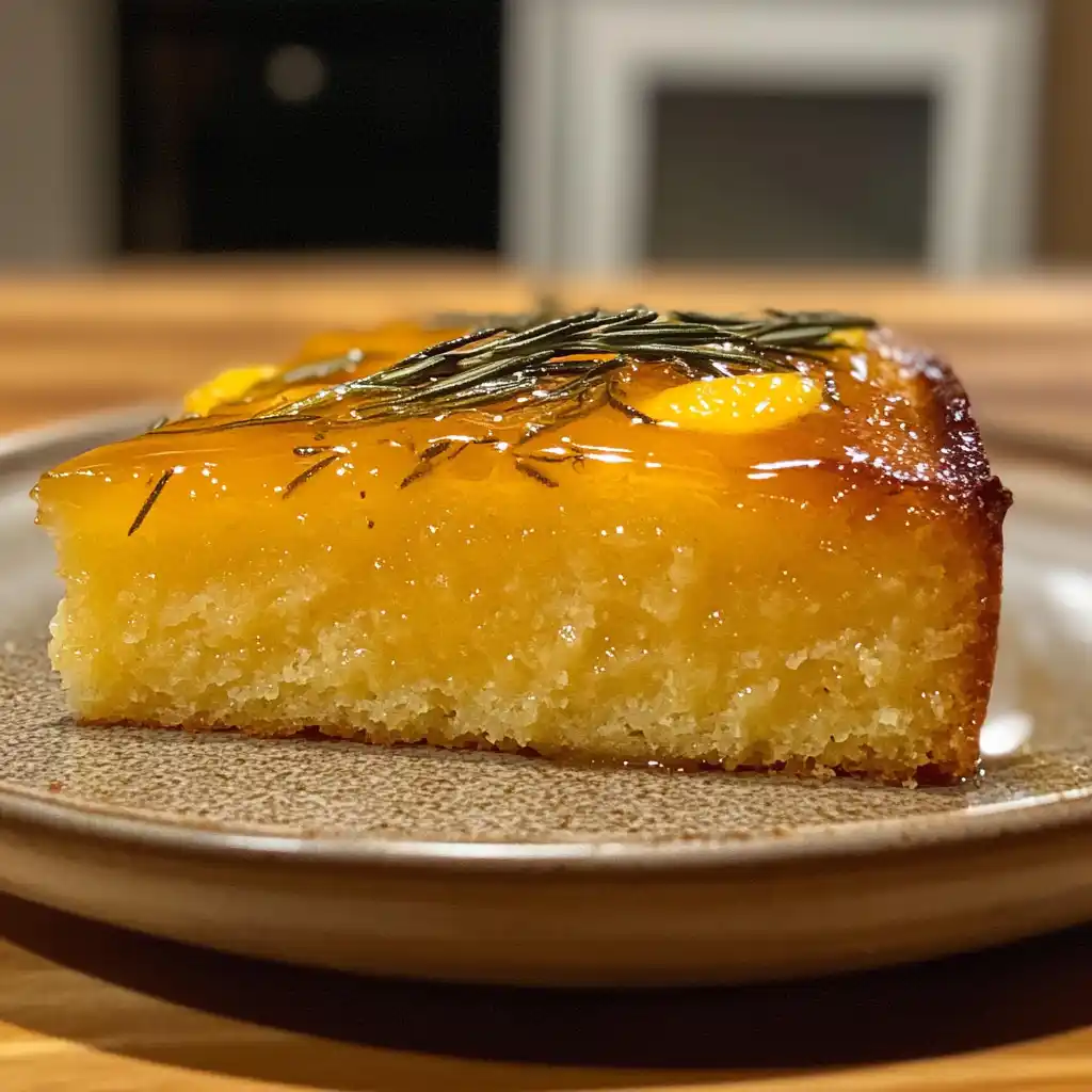 ricotta-polenta cake with lemon-rosemary syrup