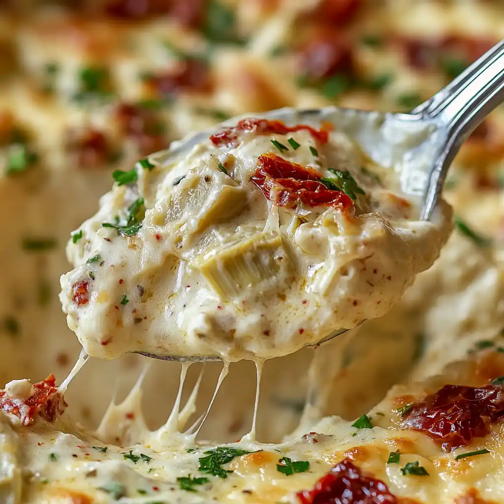 5 Ingredient Artichoke and Sun-Dried Tomato Dip