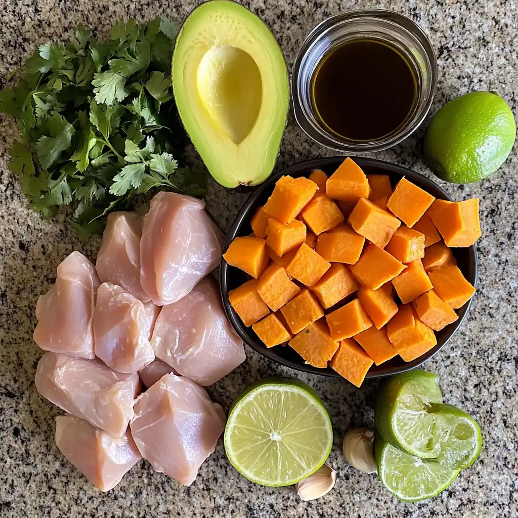 Avocado Chicken Sweet Potato Bowl