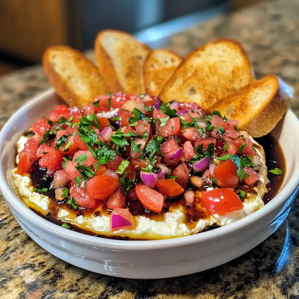 Baked Goat Cheese Bruschetta Dip