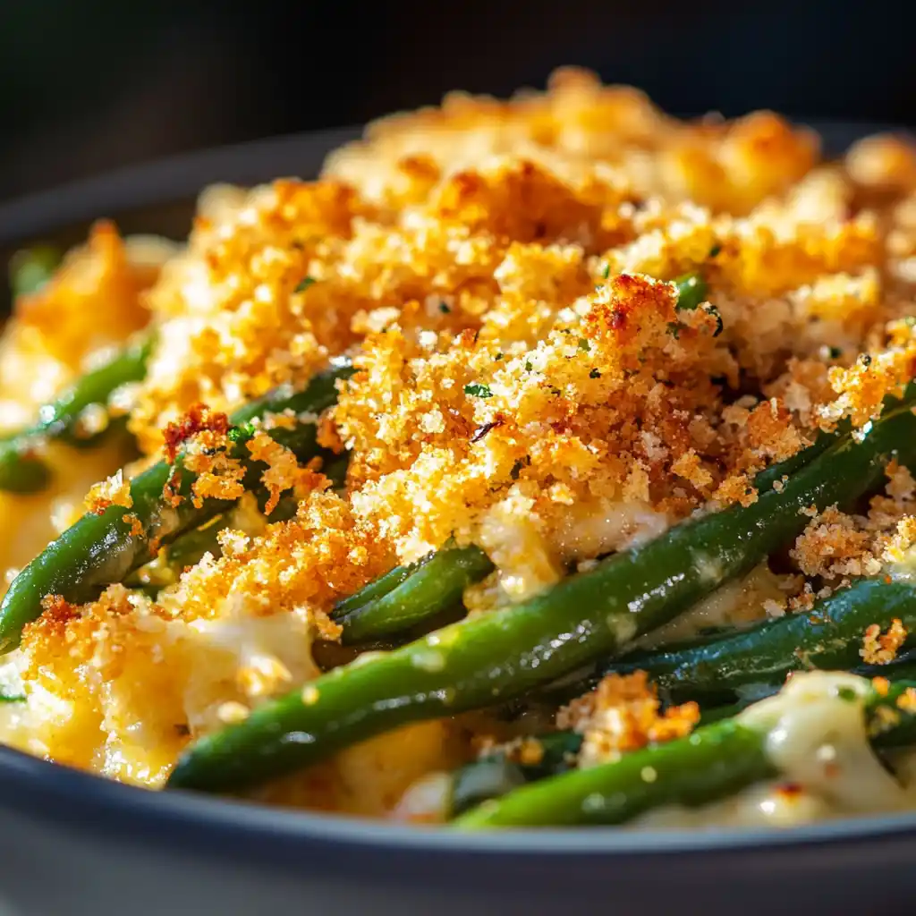 Cheesy Baked Green Beans