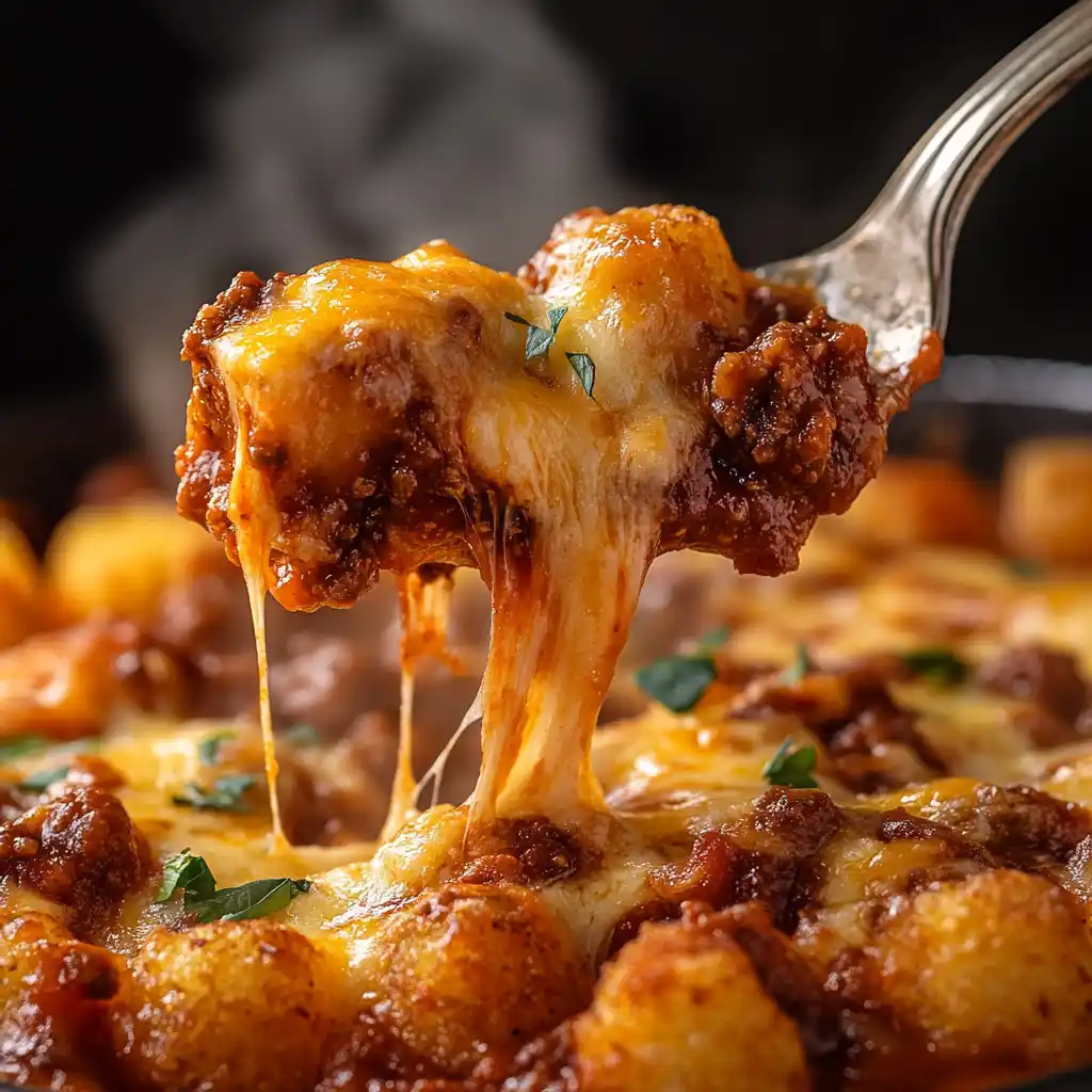 Chili Cheese Tater Tot Casserole