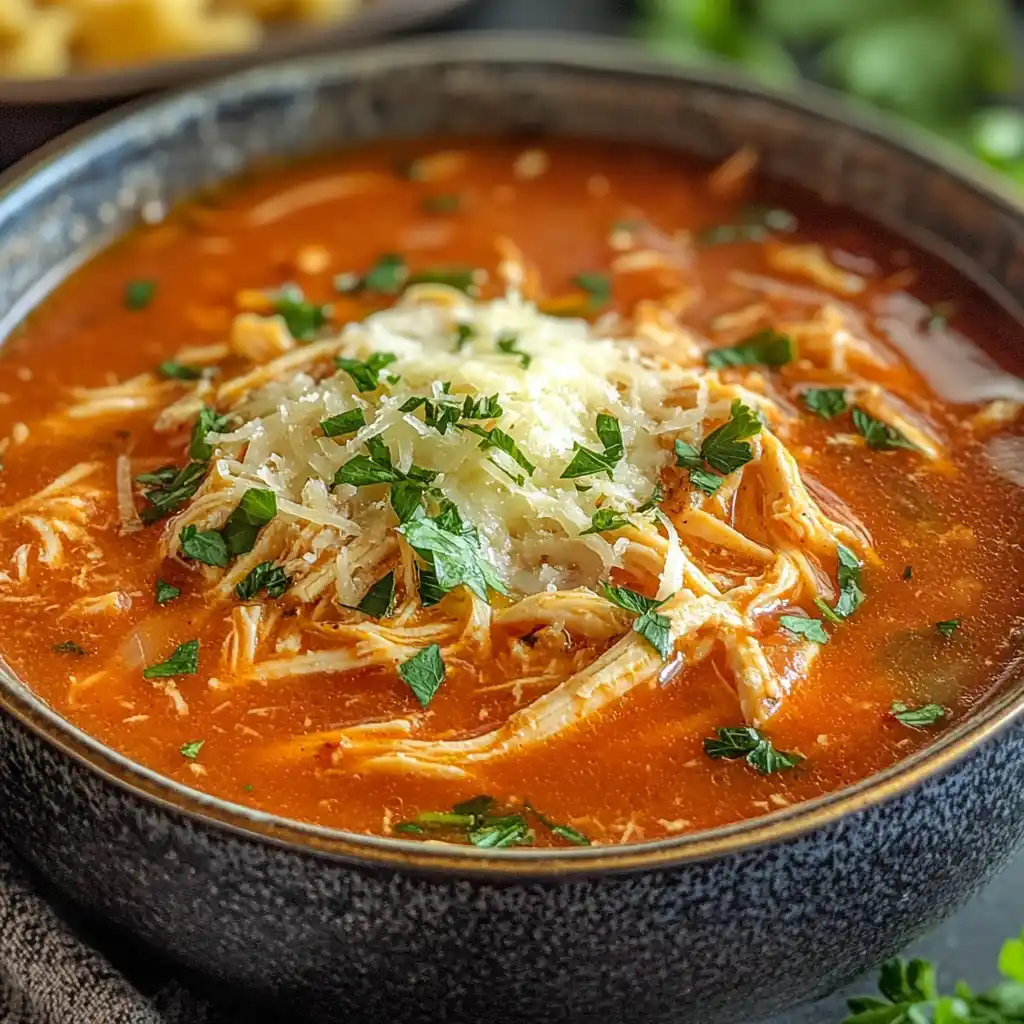 Crockpot Chicken Parmesan Soup