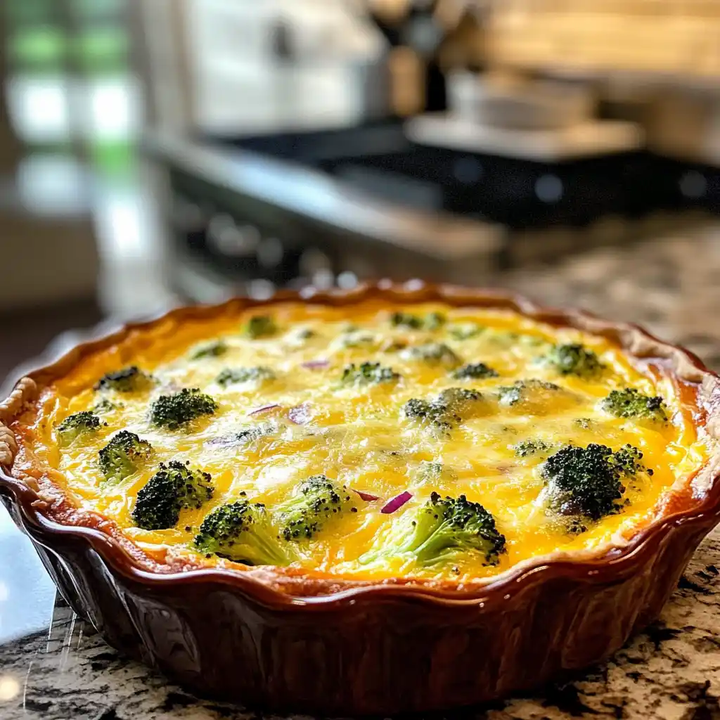 Healthy Crustless Broccoli and Cheddar Quiche Recipe (Easy And Healthy)