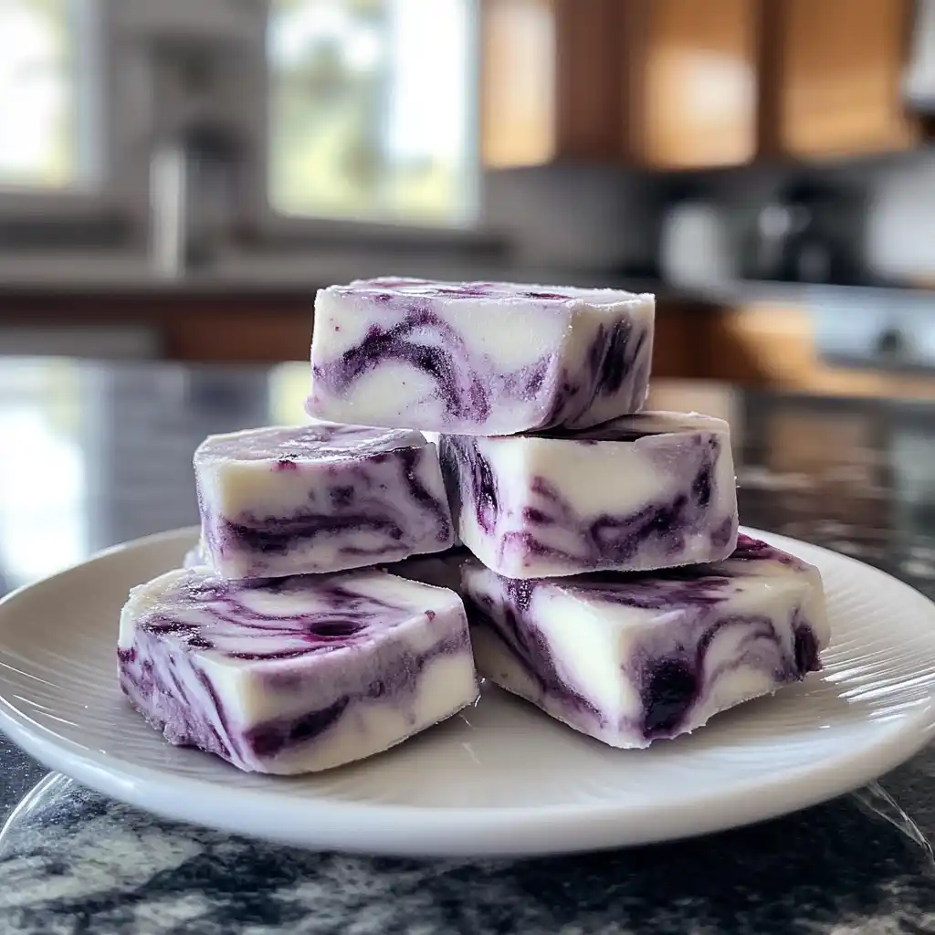 Frozen Blueberry Swirl Yogurt Bites: A Sweet Treat!