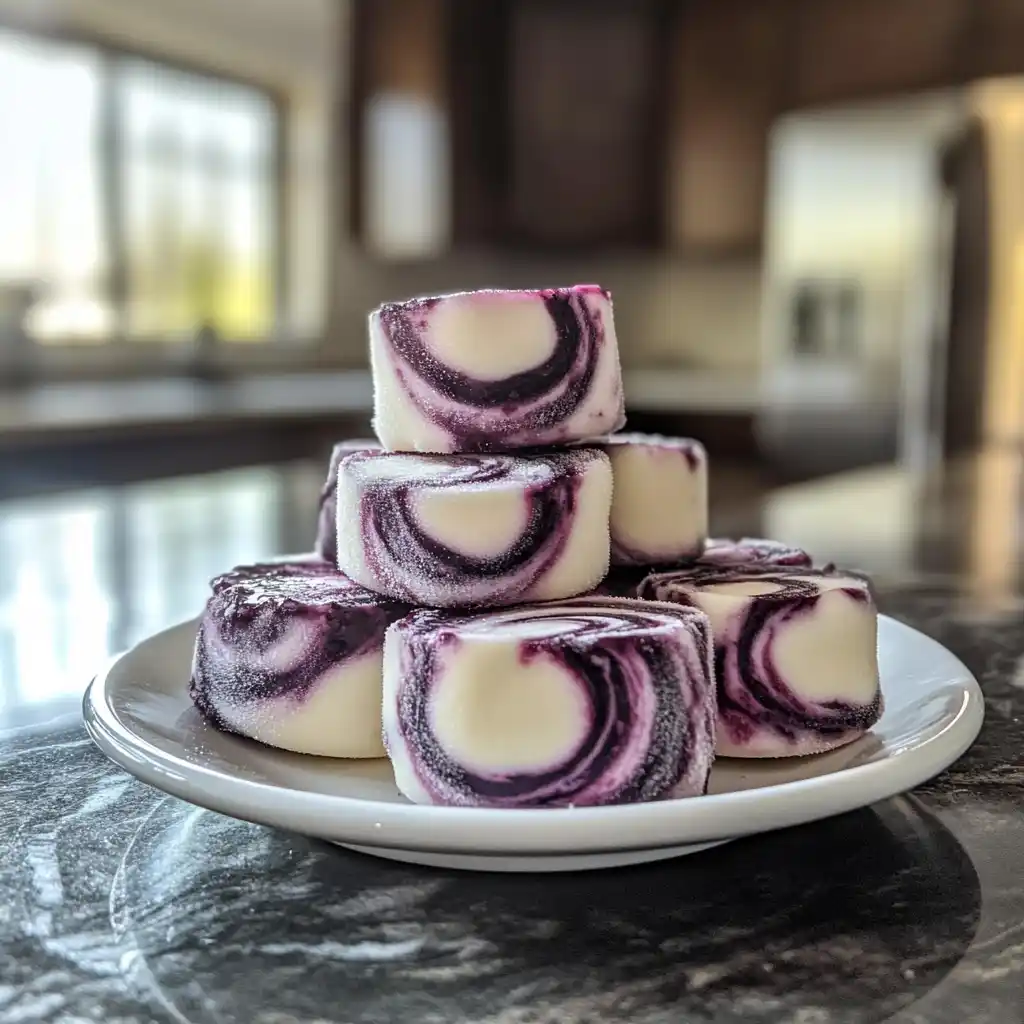 Frozen Blueberry Swirl Yogurt Bites
