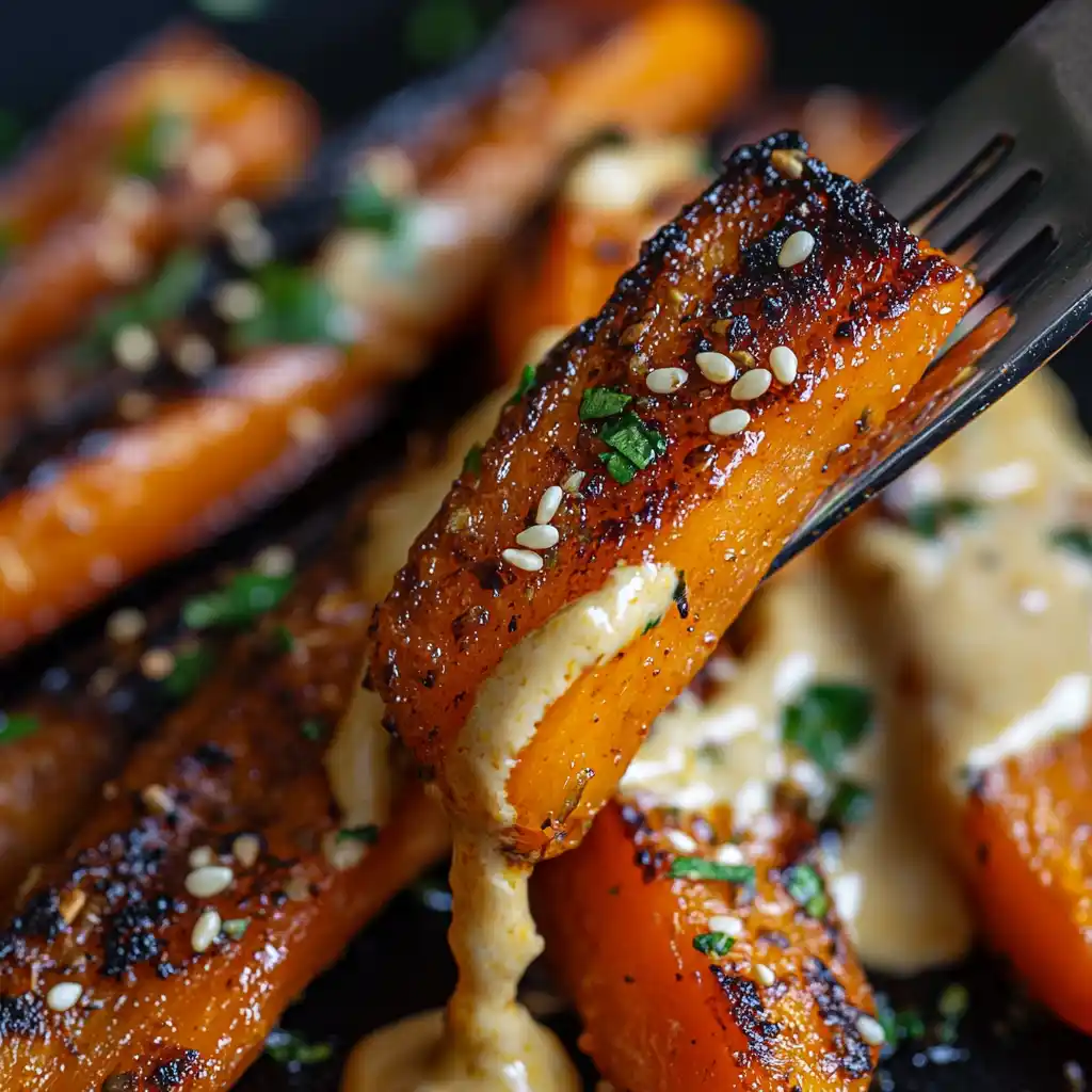 Harissa Roasted Carrots with Tahini Sauce