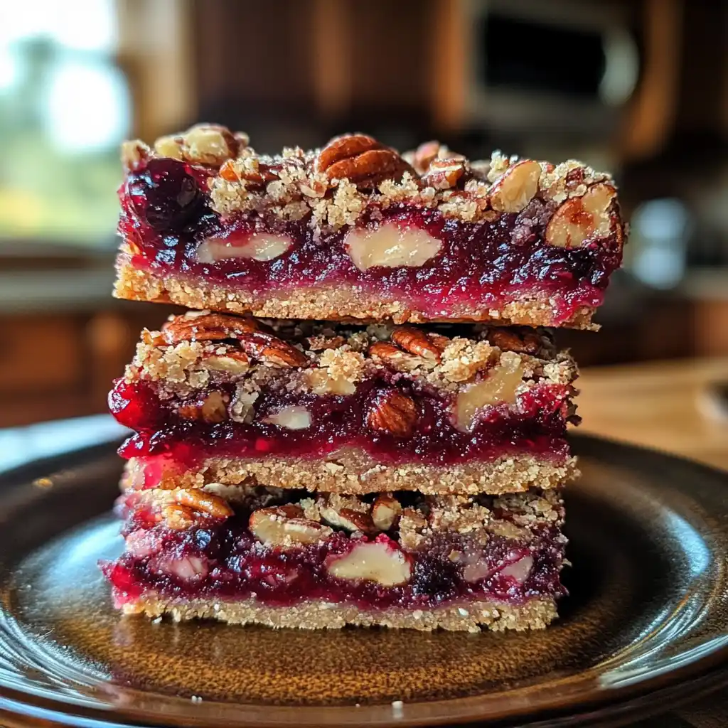Keto Cranberry Pecan Magic Bars