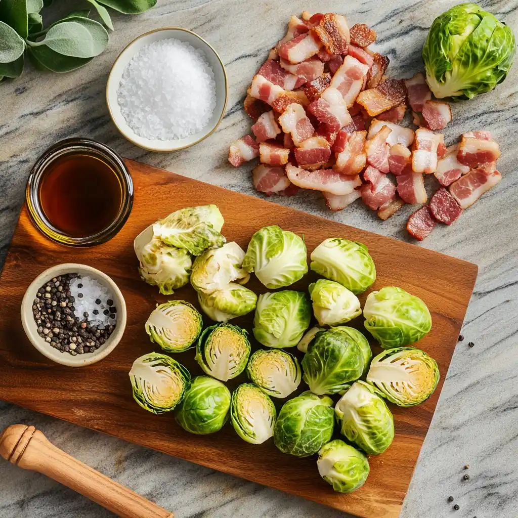 Maple Roasted Brussels Sprouts With Bacon