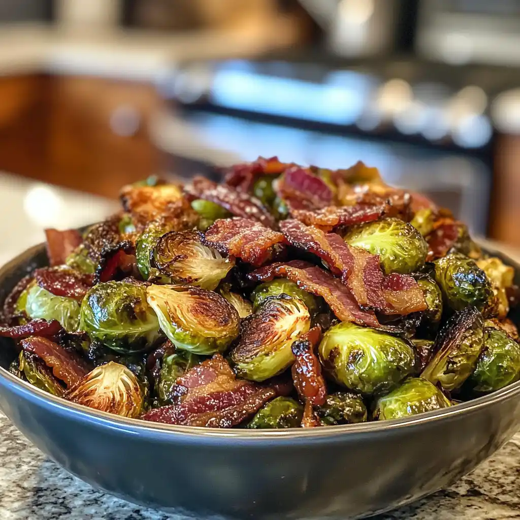 Crispy Maple Roasted Brussels Sprouts with Bacon : The Best Holiday Side Dish