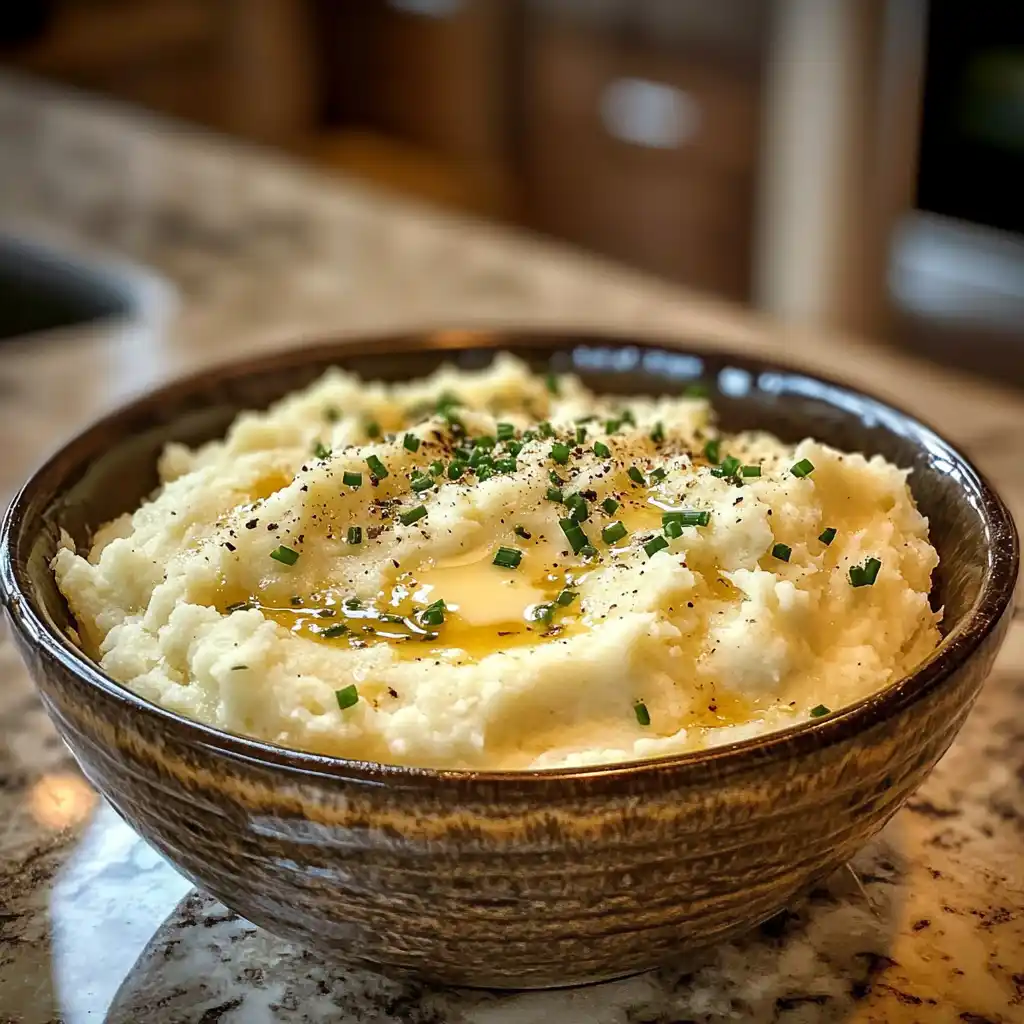 Mashed Cauliflower with Butter and Herbs is your easy, healthy side!