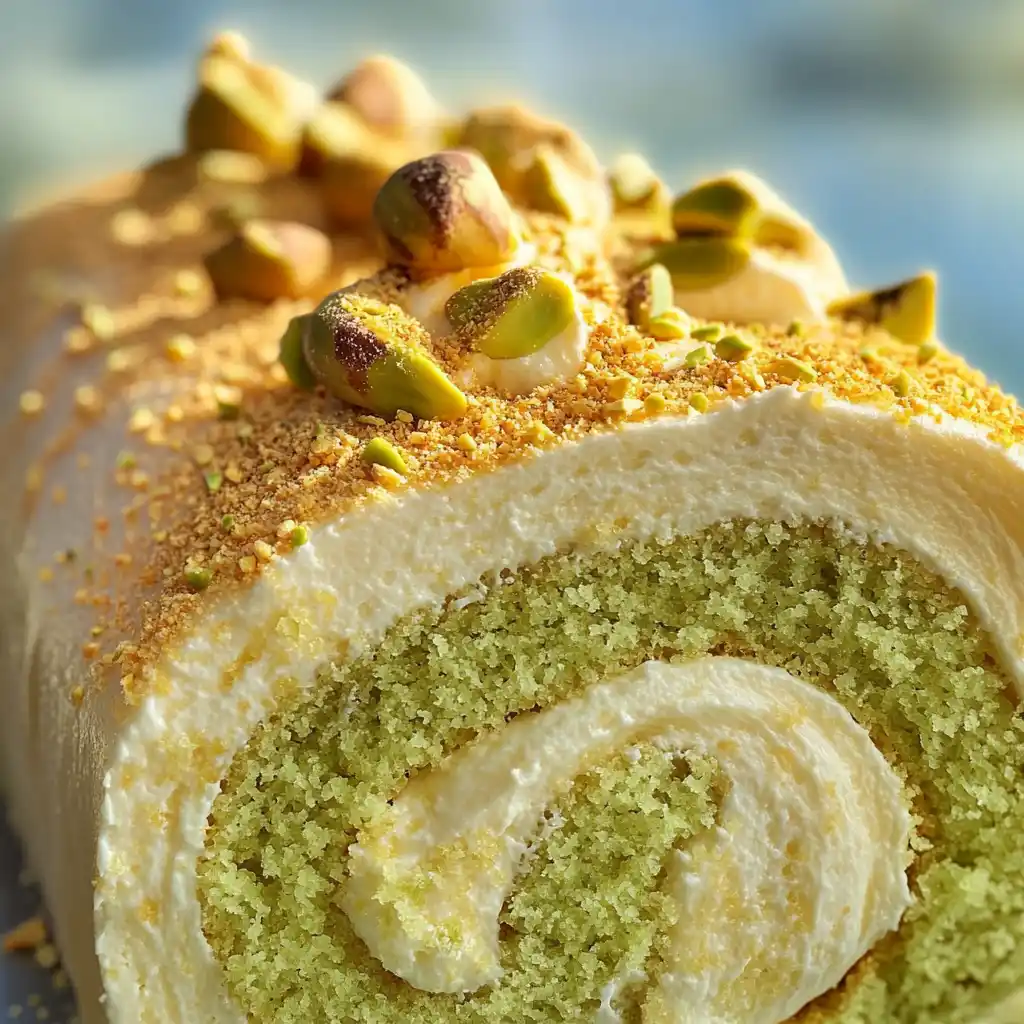 Pistachio Roll Cake Recipe
