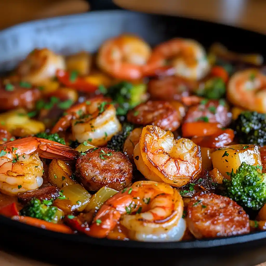 Shrimp And Sausage Veggie Skillet