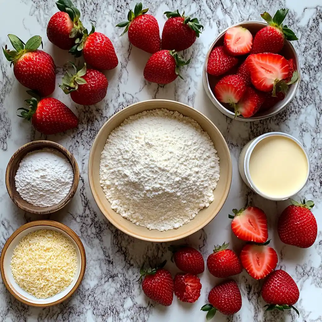 Strawberry Coconut Sponge Cakes