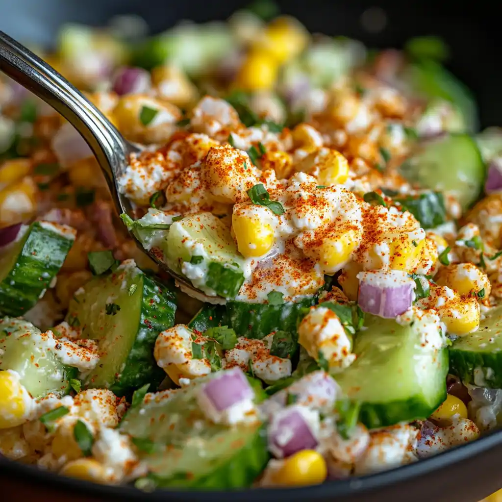 Street Corn Creamy Cucumber Salad