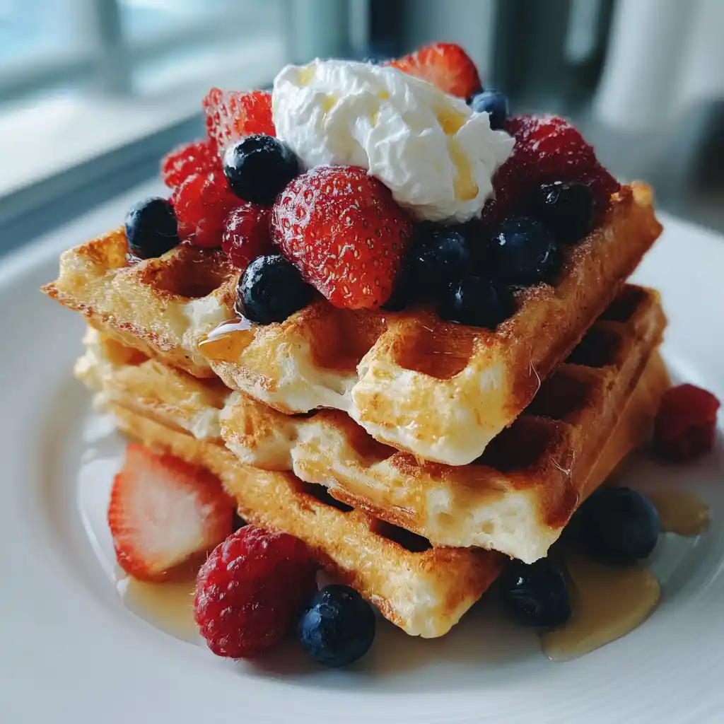 Easy Healthy Protein Waffles Recipe (45g Protein)