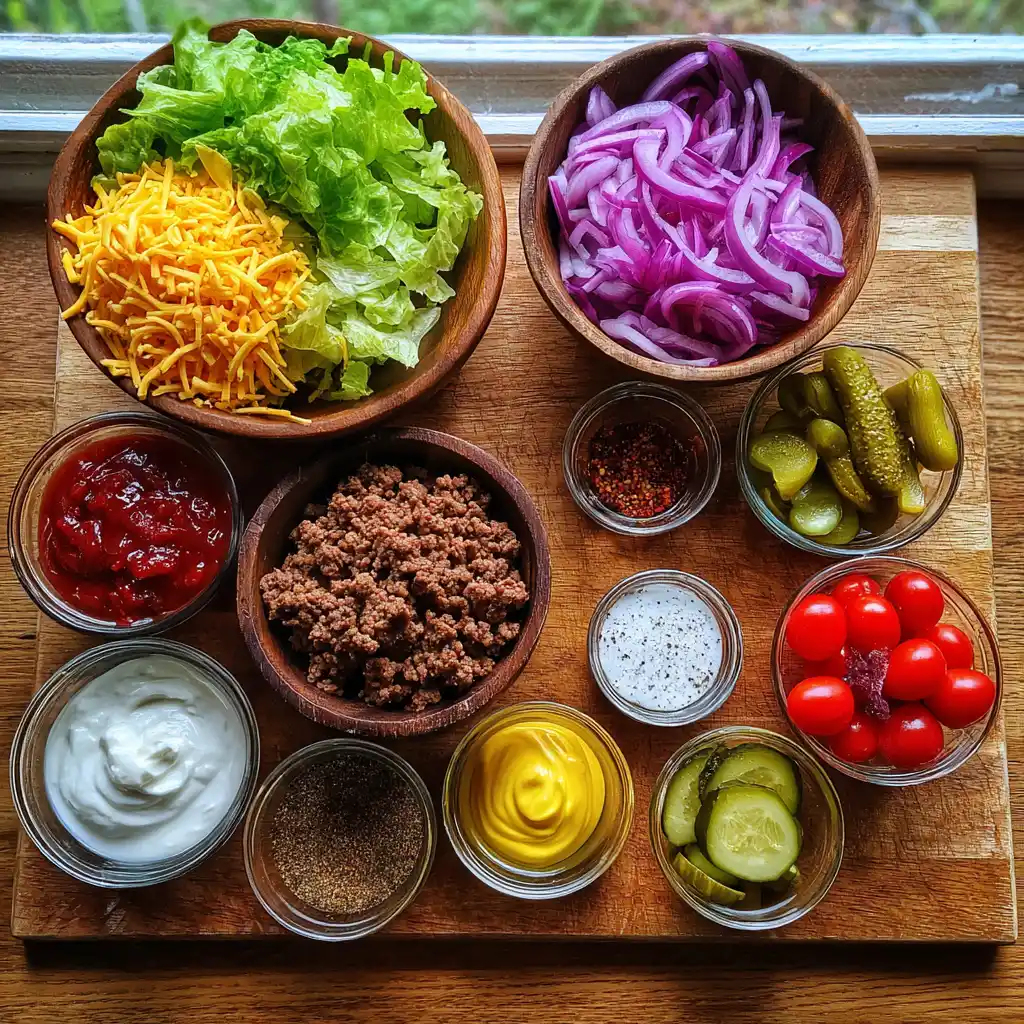 Easy High Protein Cheeseburger Bowl