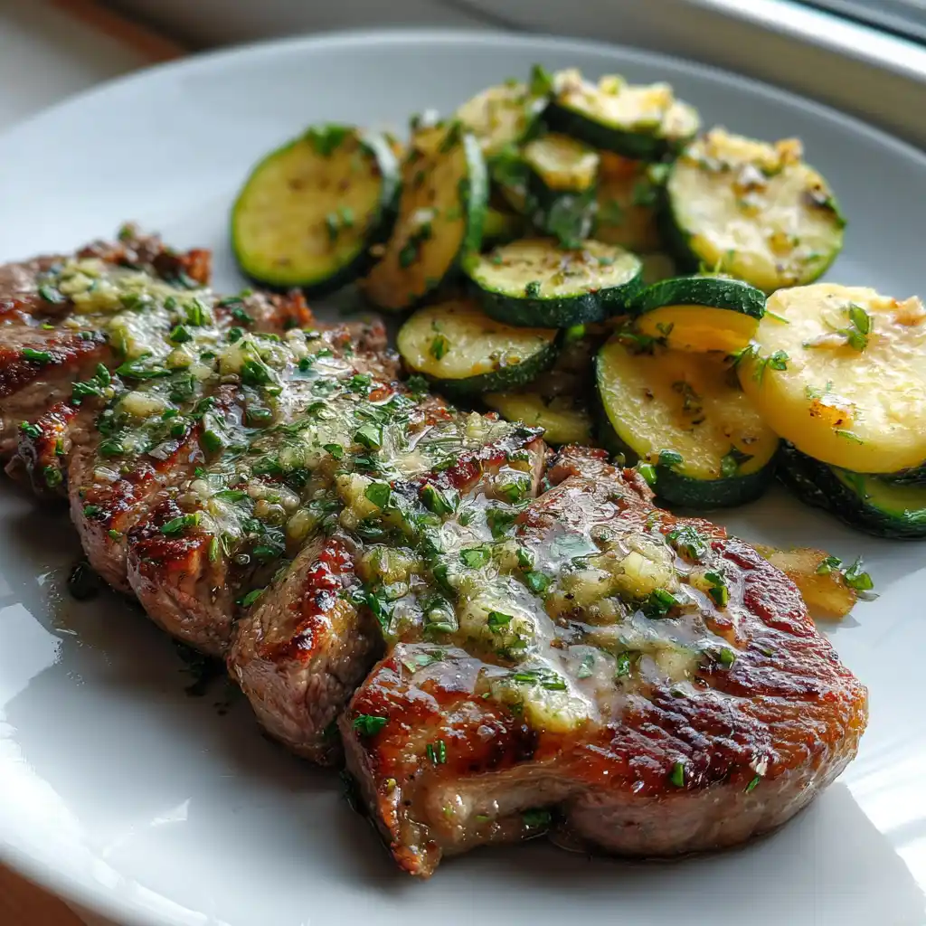 Garlic Butter Steak And Zucchini Delight