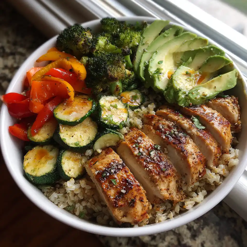 Easy Grilled Chicken Veggie Bowl