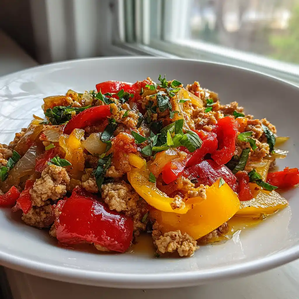Ground Turkey and Peppers (Quick, Healthy & Flavorful)
