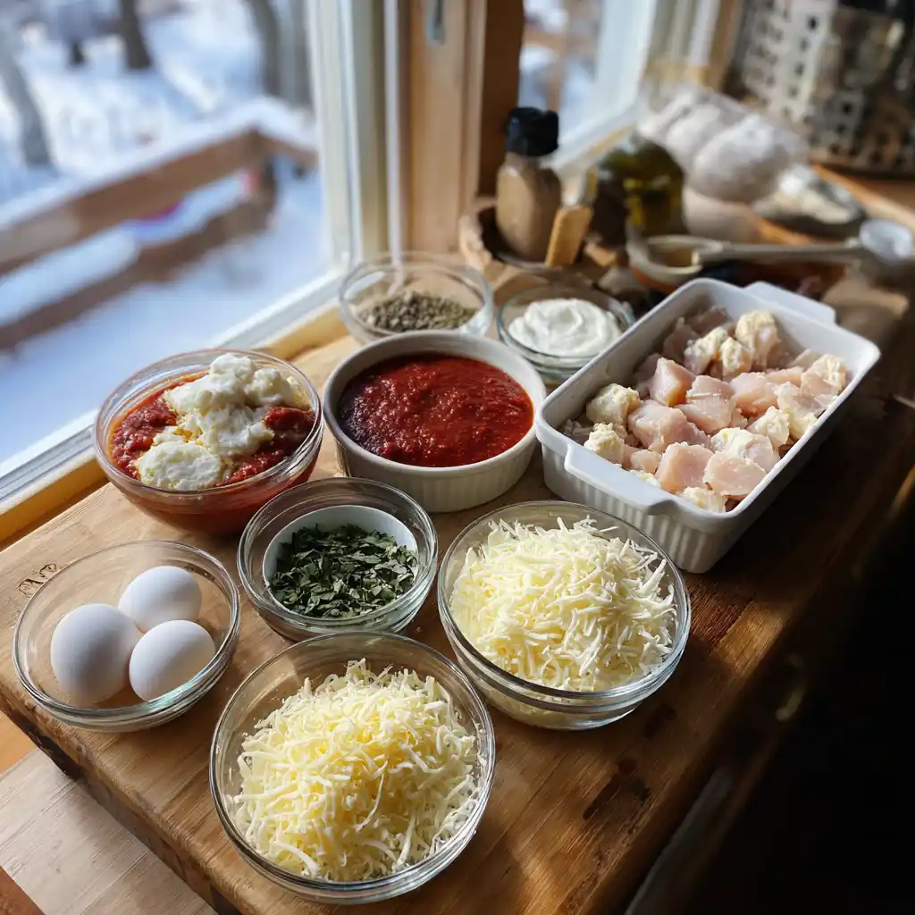 High Protein Chicken Parmesan Casserole