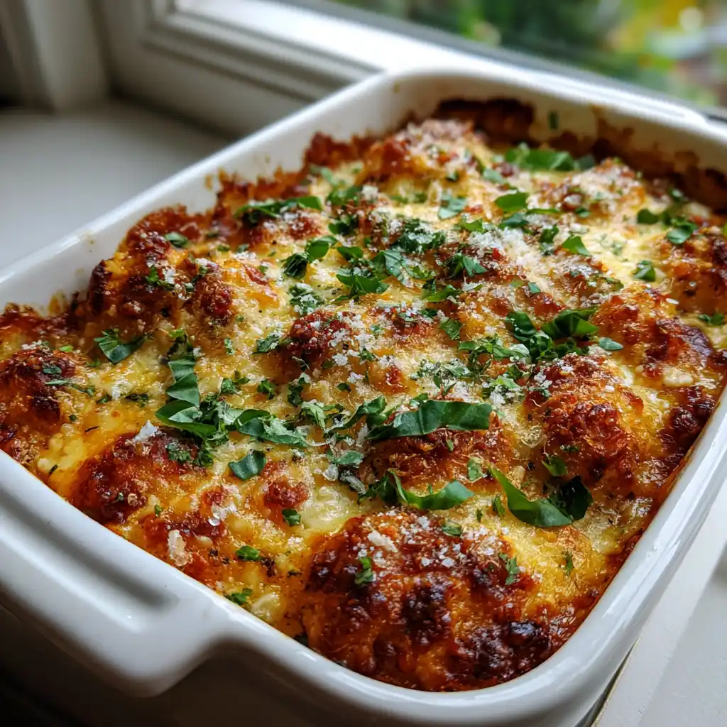 High Protein Chicken Parmesan Casserole