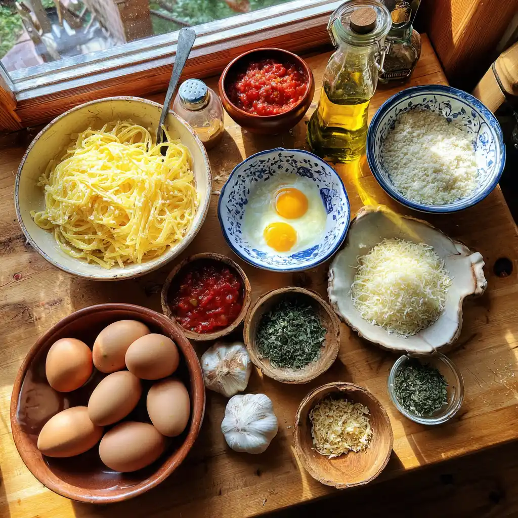 Leftover Spaghetti Frittata Skillet