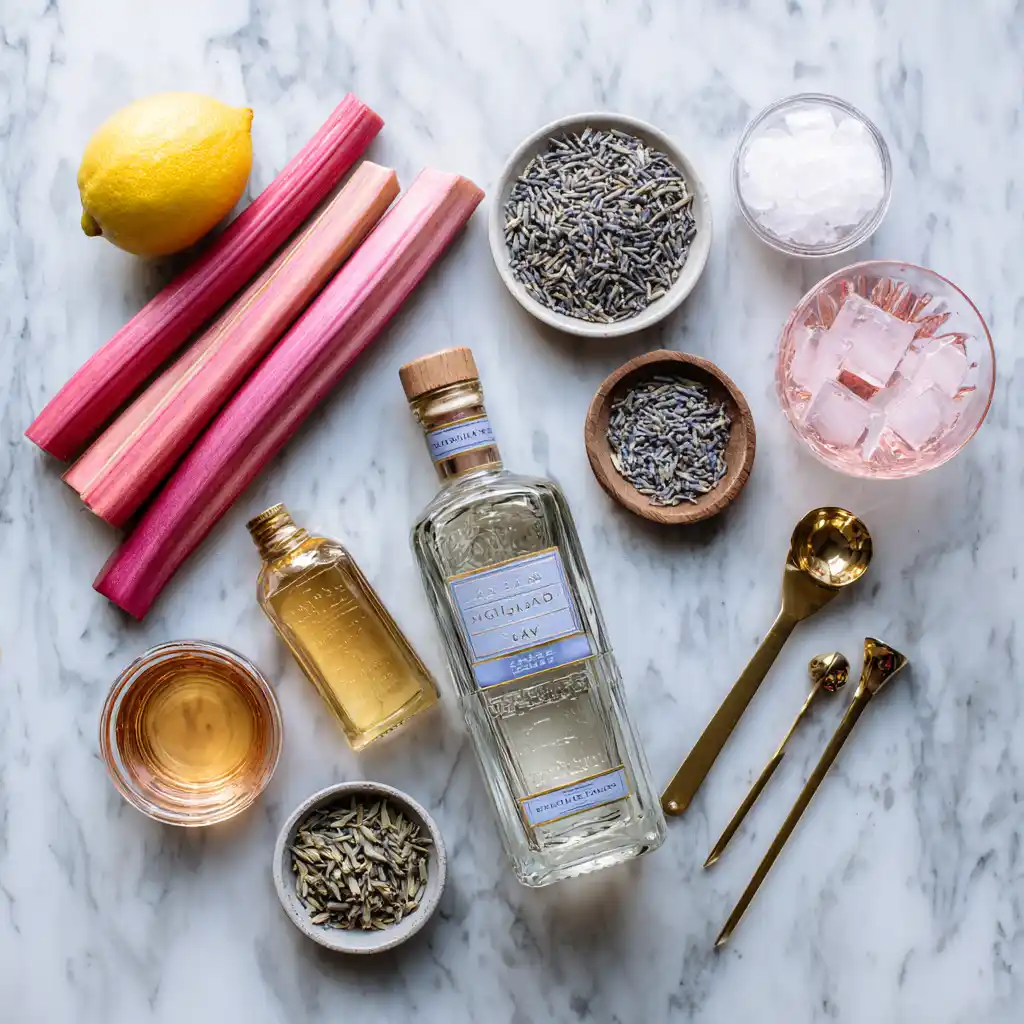 Rhubarb Lavender Gin Cocktail