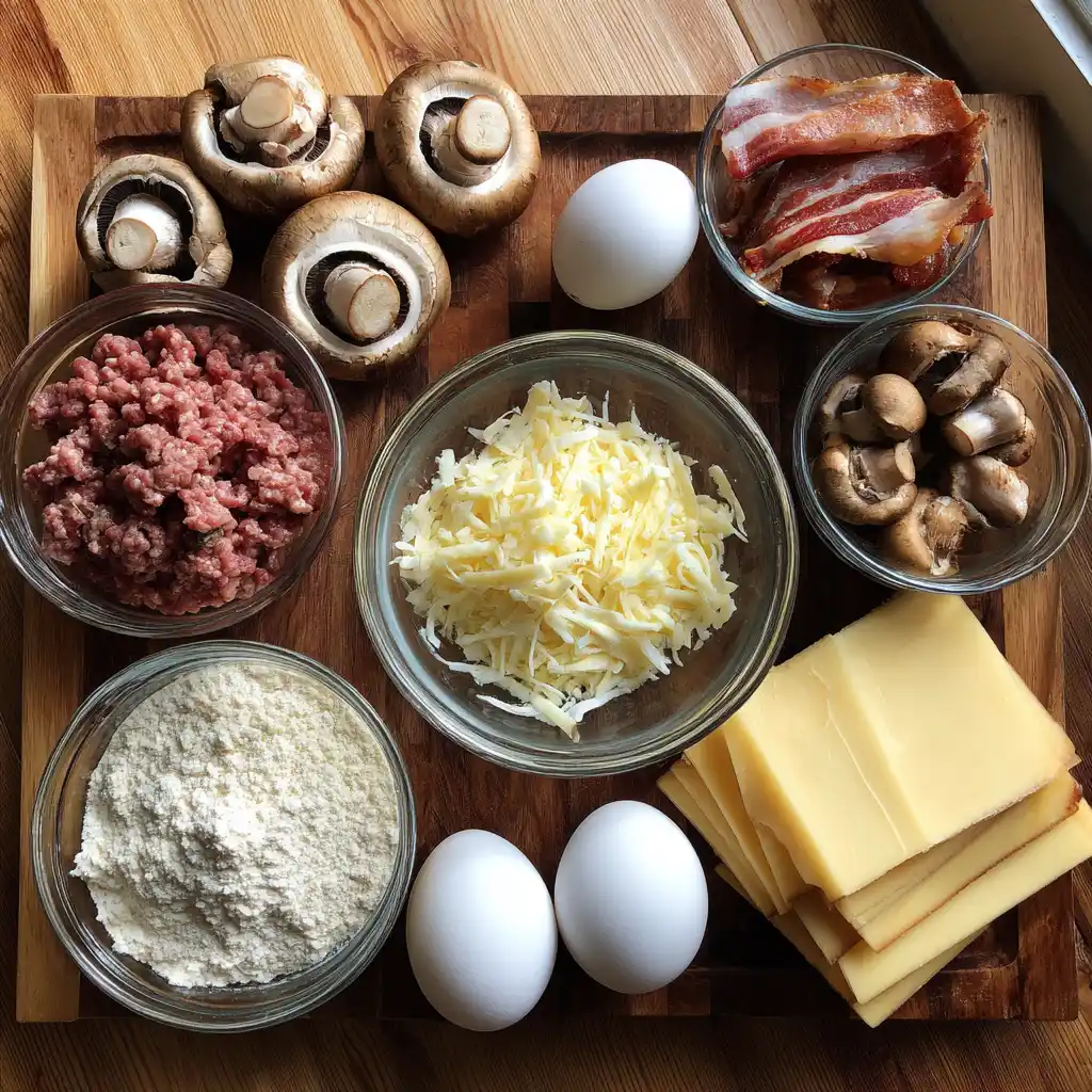 Swiss Bacon Mushroom Meatloaf 