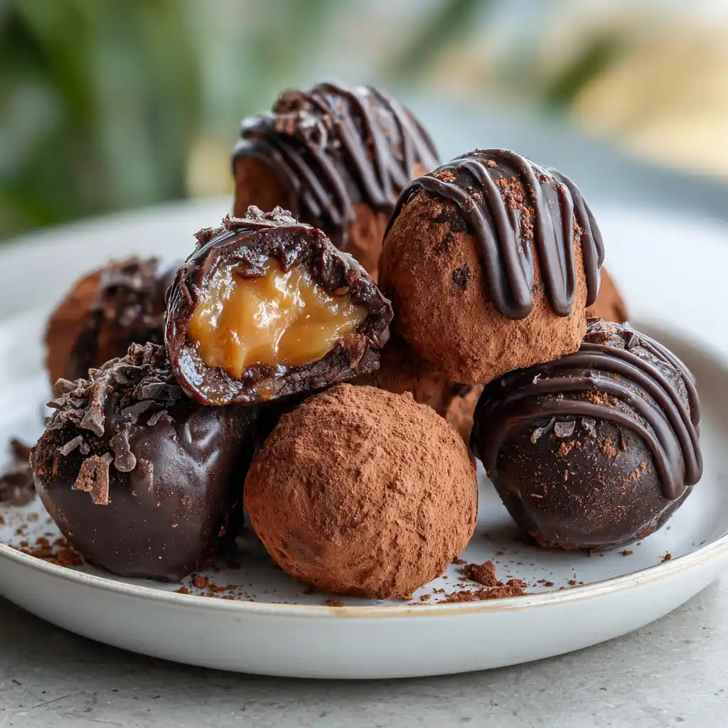 Vegan Chocolate Caramel Truffles